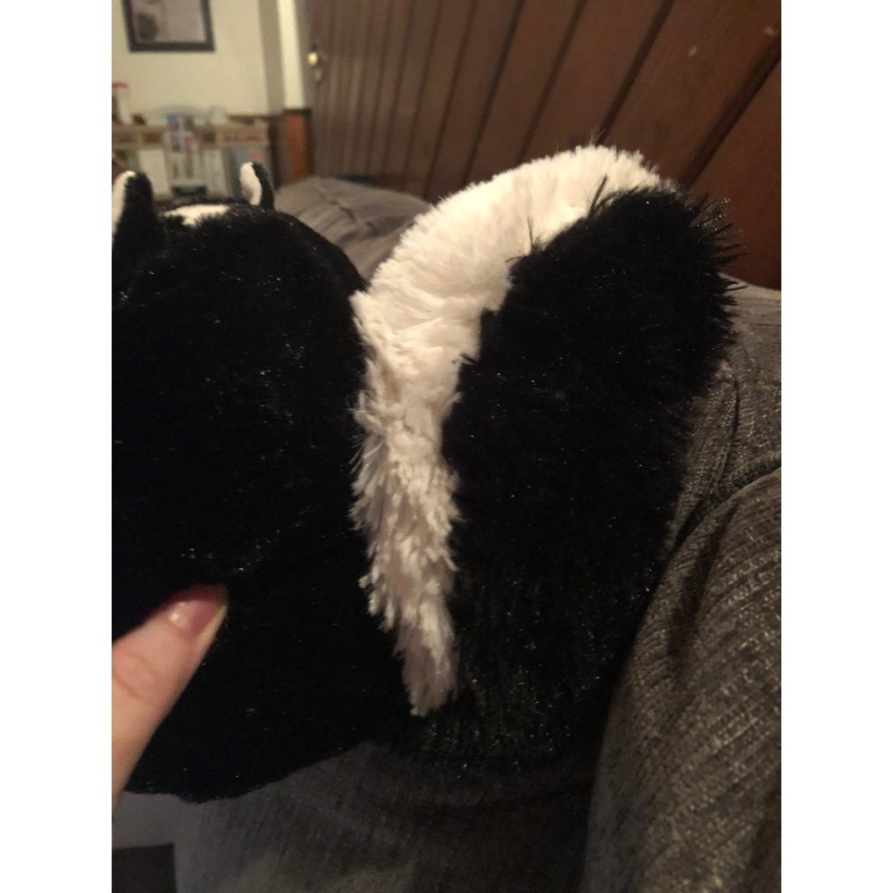 Adventure Planet Skunk Plush Stuffed Animal Black White Round 6 inch Toy - Picture 3 of 6